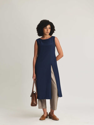 Crepe Silk Textured Long Top