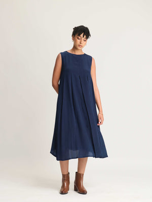 Crepe Silk Pleated Dress
