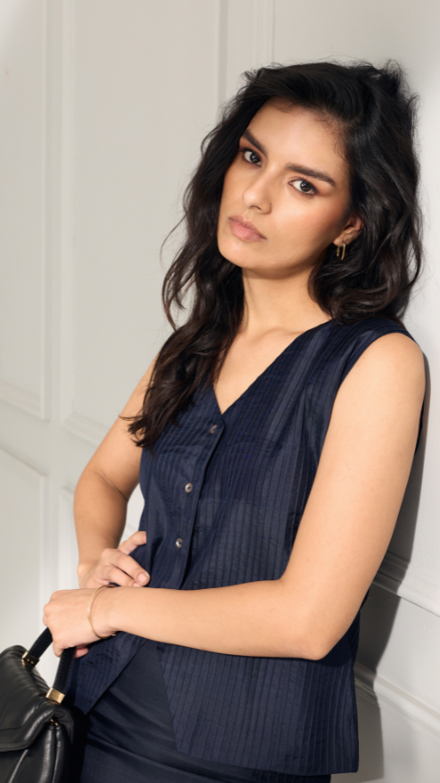 Model in green co-ord set